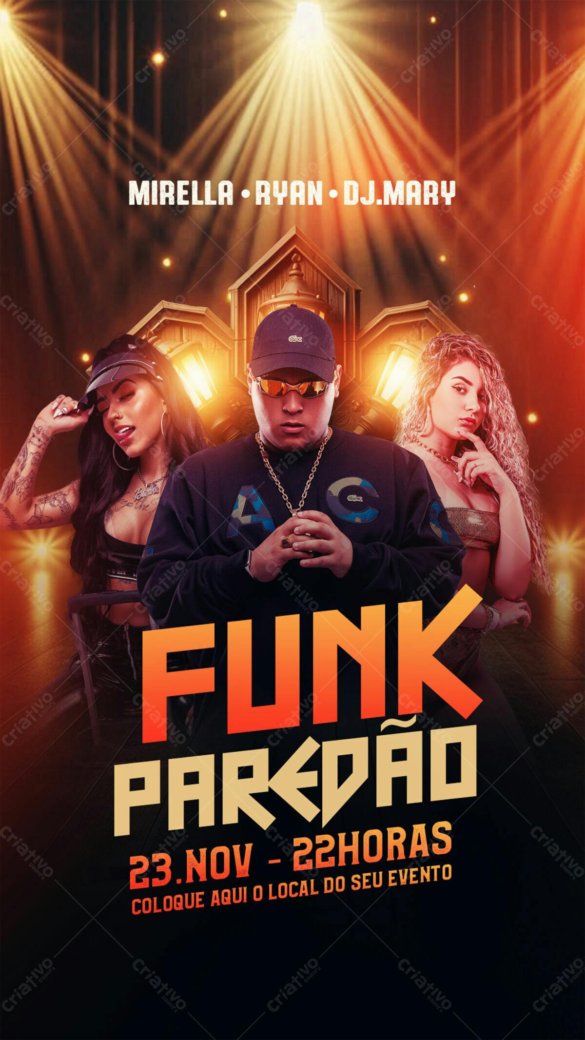 Flyer para Festa Funk Paredão PSD Editável