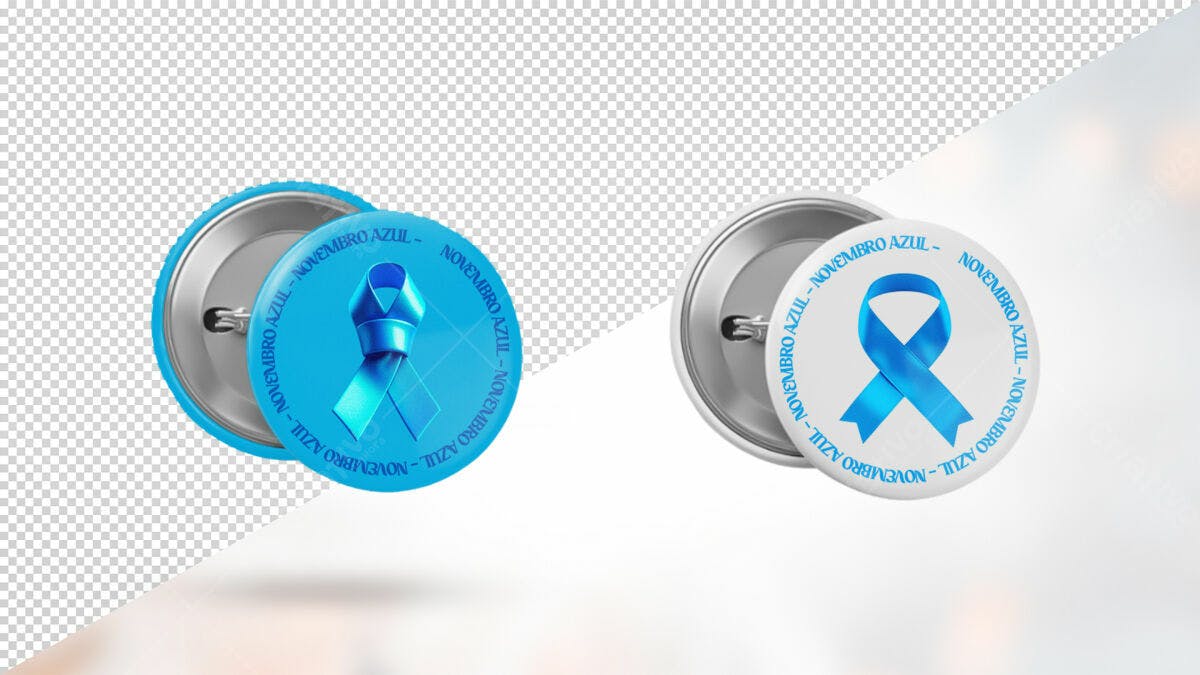 Botão Novembro Azul PSD Editável