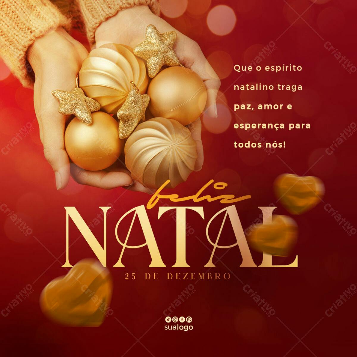 Postagem Natalina com Boas Festas PSD Editável