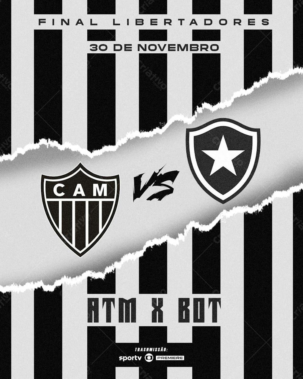 Flyer Futebol Final Libertadores Atlético X Botafogo Psd