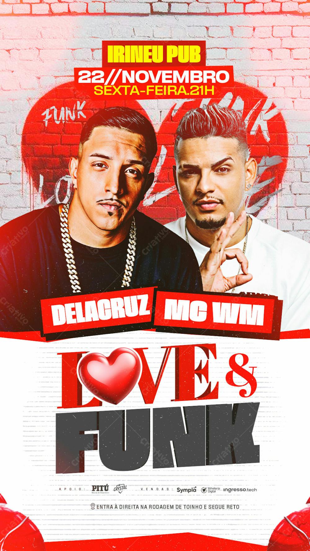 Flyer Evento Love E Funk Story Psd Editável