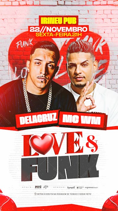 Flyer Evento Love E Funk Story Psd Editável