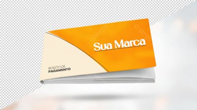 Carnê De Pagamento Boleto Mockup 3D Render Totalmente Editavel Psd