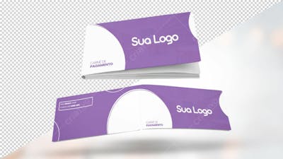 Carnê De Pagamento Boleto Mockup 3D Render Totalmente Editavel Psd