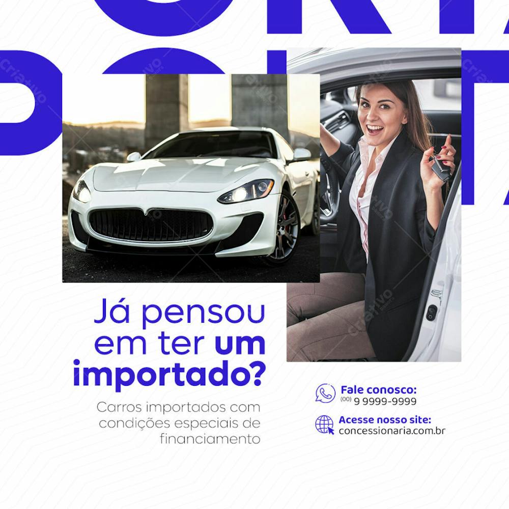 Concessionária Importados Feed Psd Editável