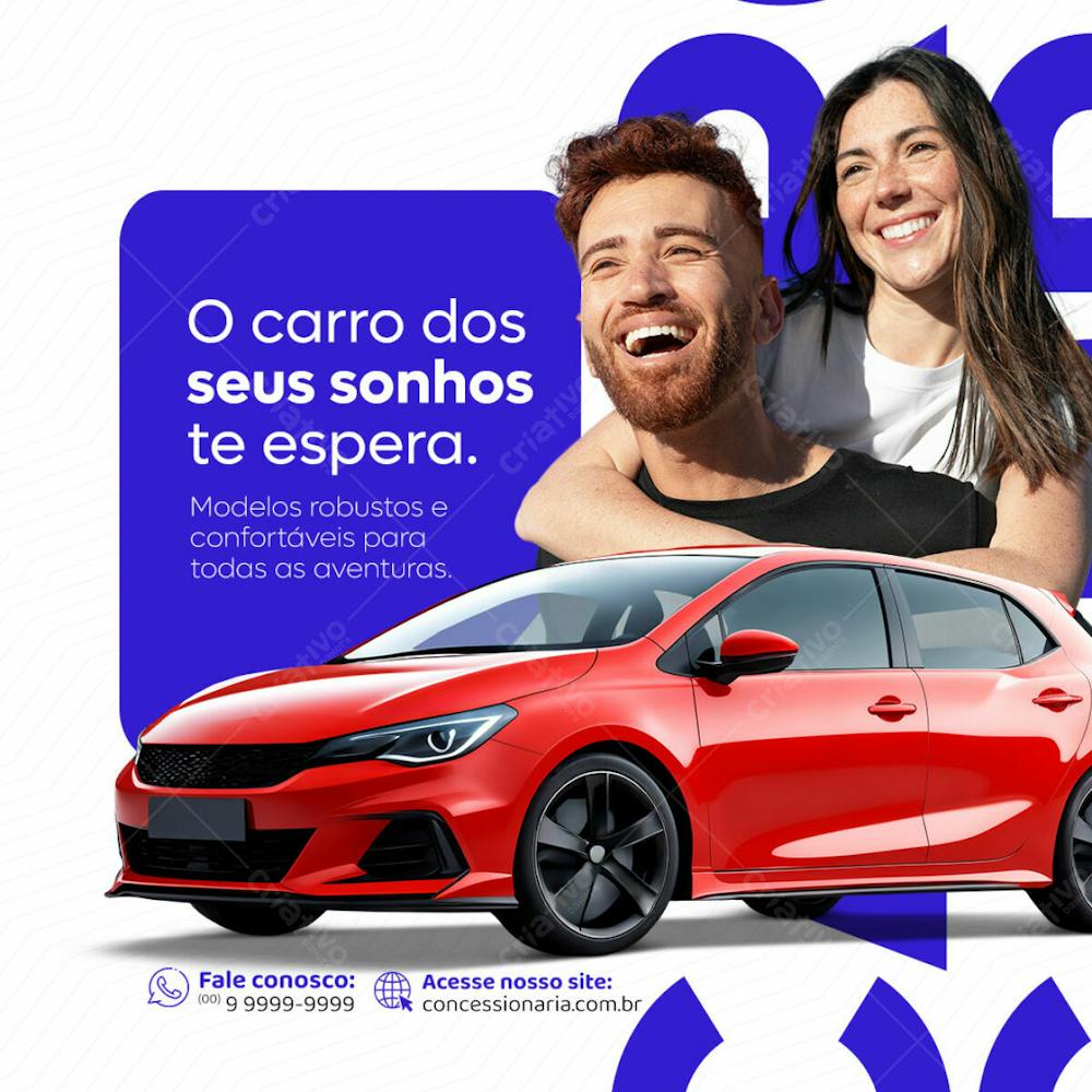 Concessionária Carro Dos Seus Sonhos Feed Psd Editável