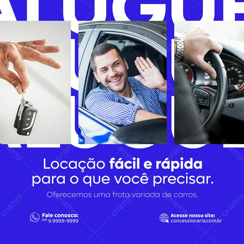 Concessionária Aluguel De Carro Feed Psd Editável