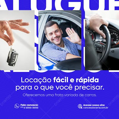 Concessionária Aluguel De Carro Feed Psd Editável