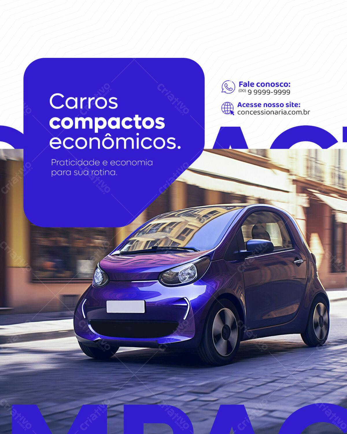 Flyer para Propaganda de Carros Compactos PSD Editável