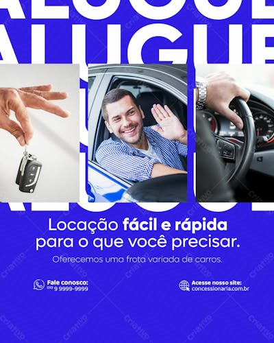 Concessionária Locação Social Media Feed Psd Editável