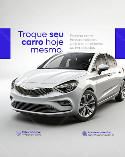 Concessionária Troque Seu Carro Social Media Feed Psd Editável
