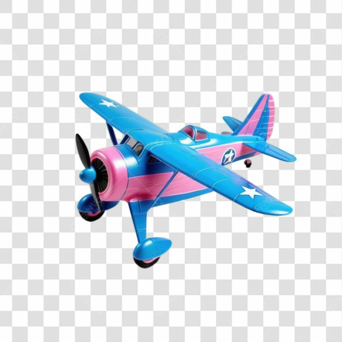 Icone Avião Azul e Rosa PNG com fundo transparente