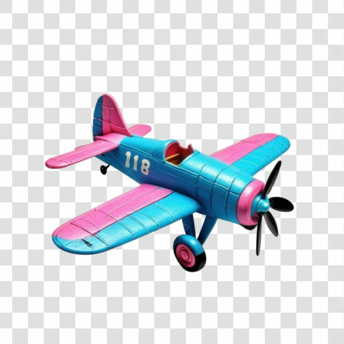Icone Avião Azul e Rosa PNG com fundo transparente