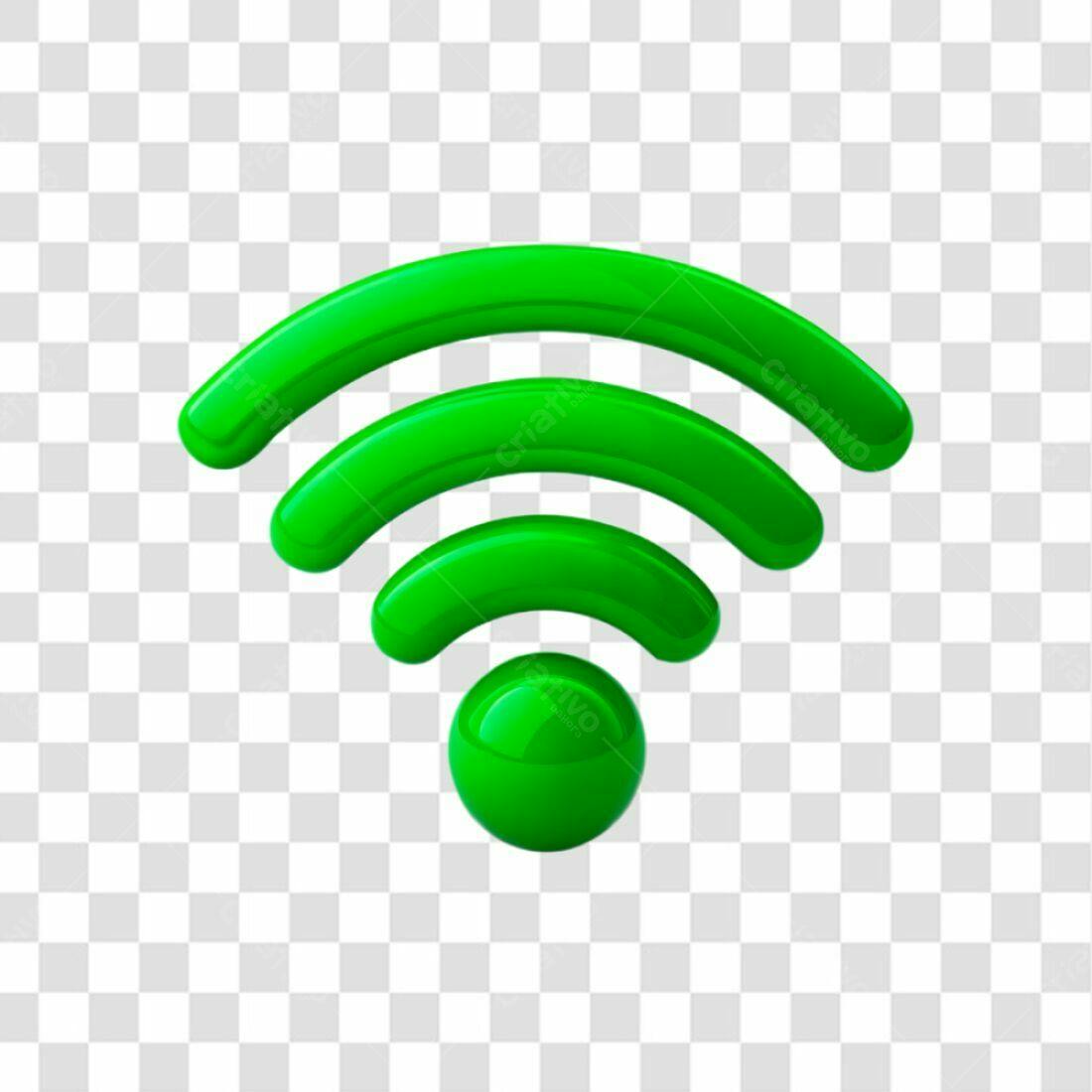 Icone Wifi Verde PNG com fundo transparente