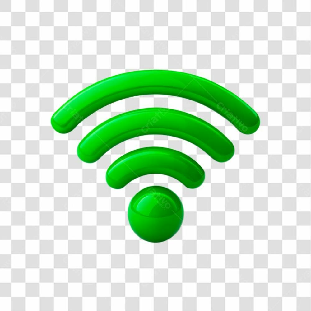 Símbolo De Sinal Wifi Verde Que Representa Conectividade À Internet E Comunicação Sem Fios