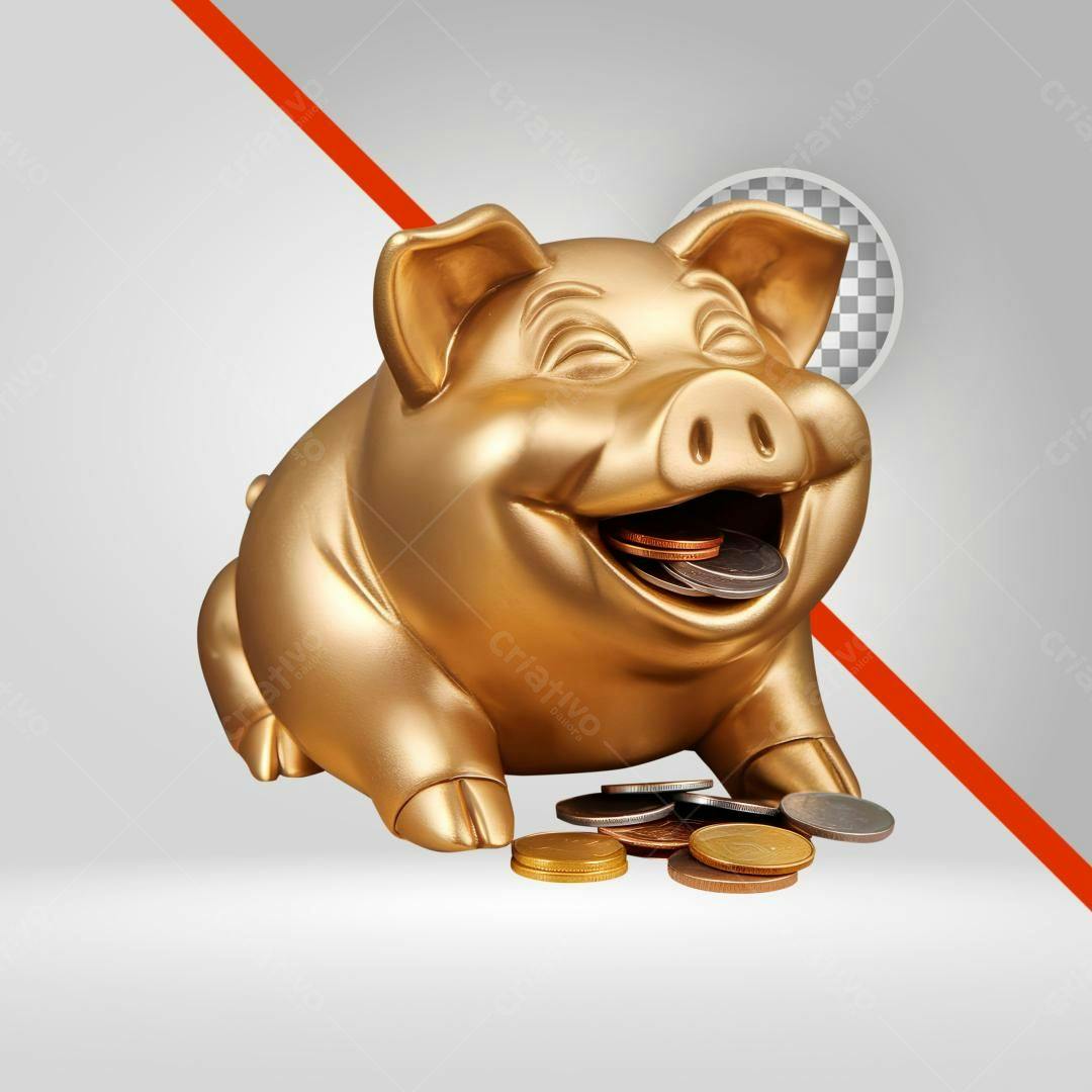 Icone Porquinho Banco PNG com fundo transparente