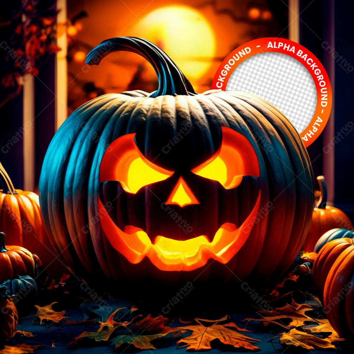 Background Halloween Abóbora PSD Editável