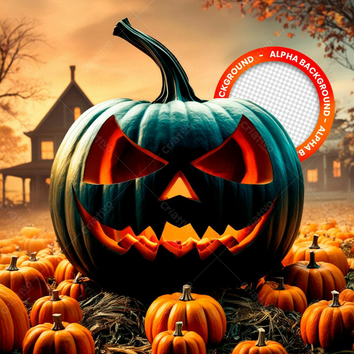 Background de Abóbora de Halloween PSD Editável