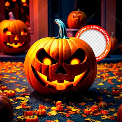 Abóbora Noite De Horrores Halloween 3D Psd
