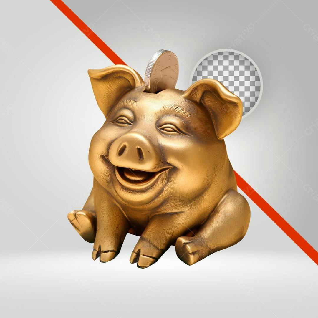 Icone Porquinho Banco PNG com fundo transparente