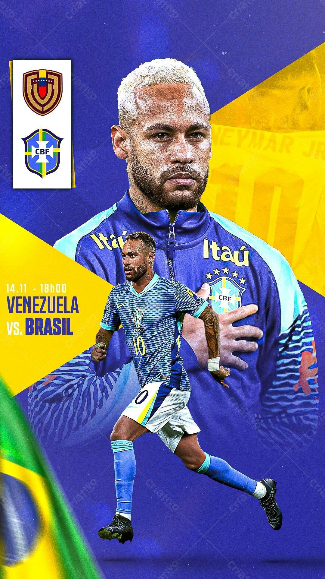 Flyer Brasil x Venezuela PSD Editável