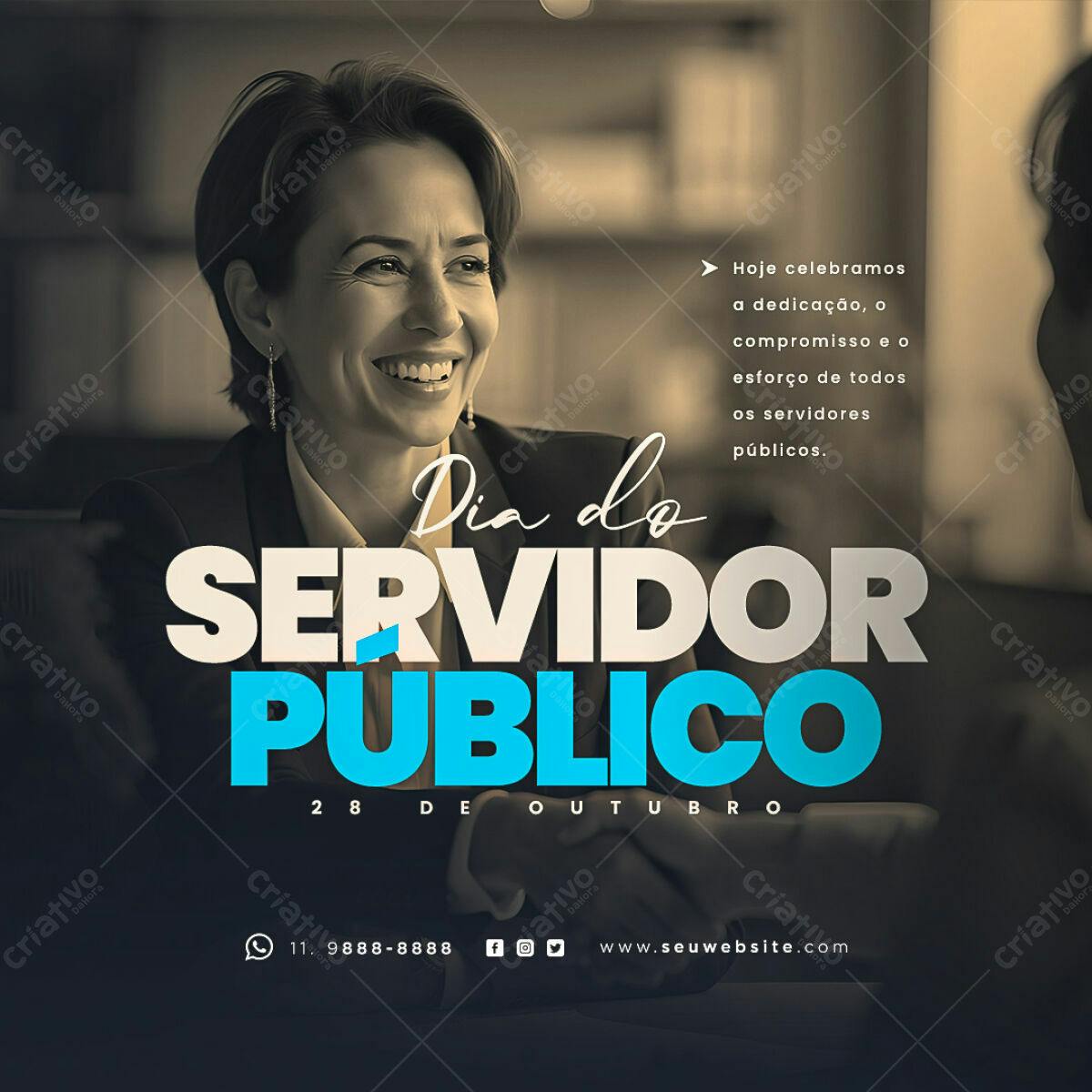 Flyer Dia do Servidor Público PSD Editável