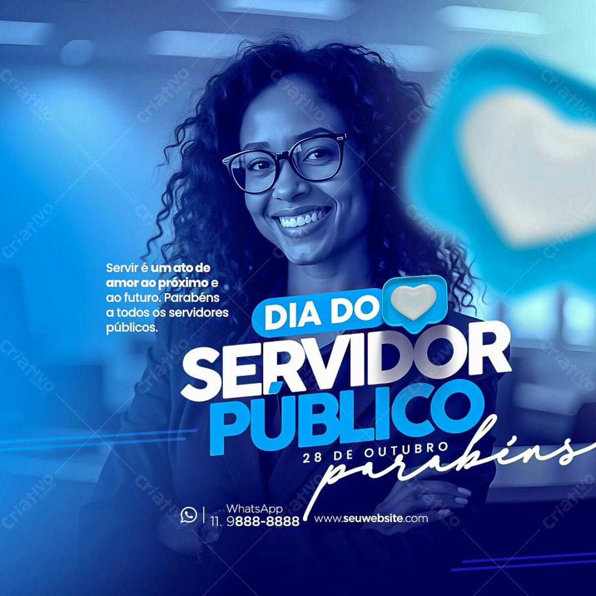 Flyer Dia do Servidor Público PSD Editável
