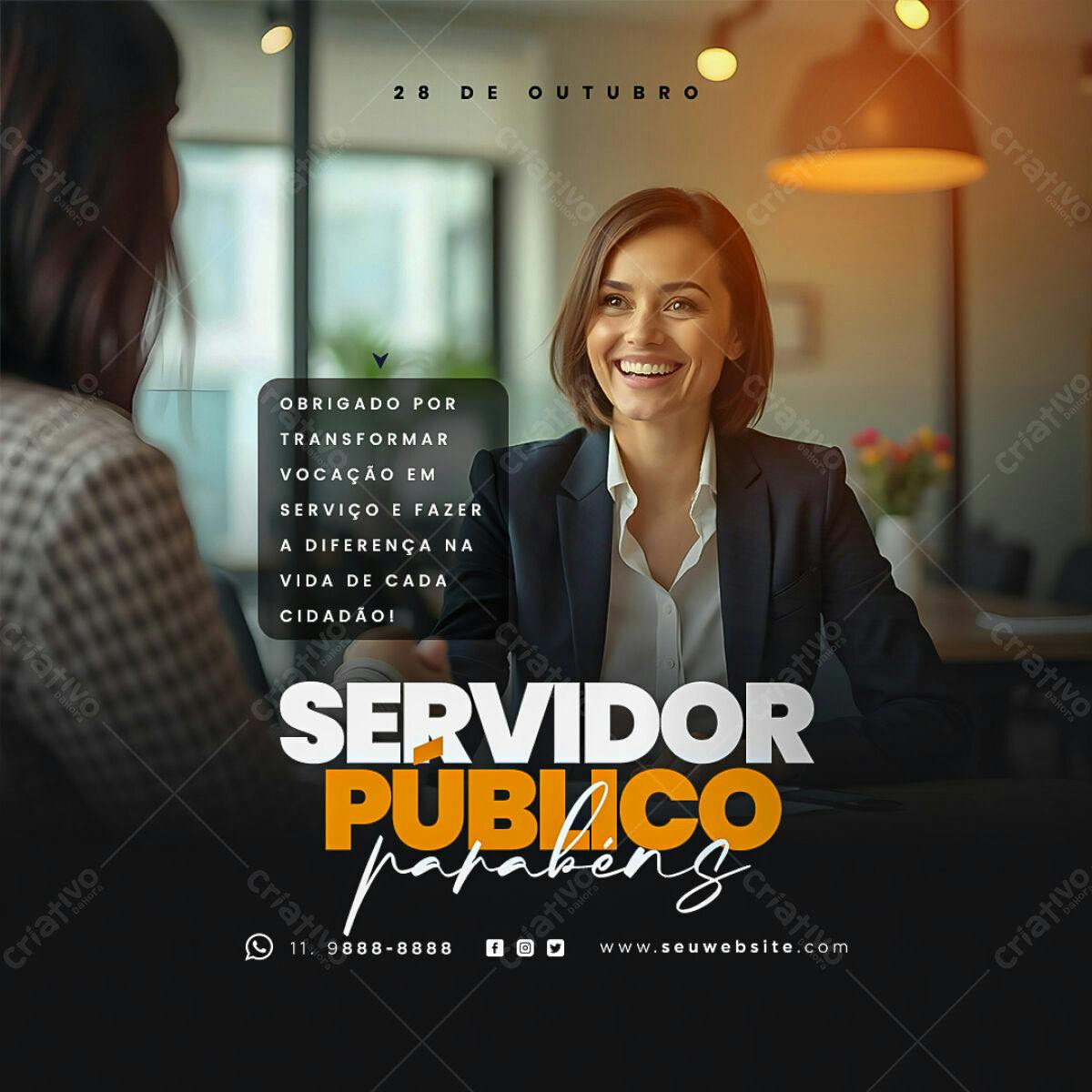 Postagem Dia do Servidor Público PSD Editável