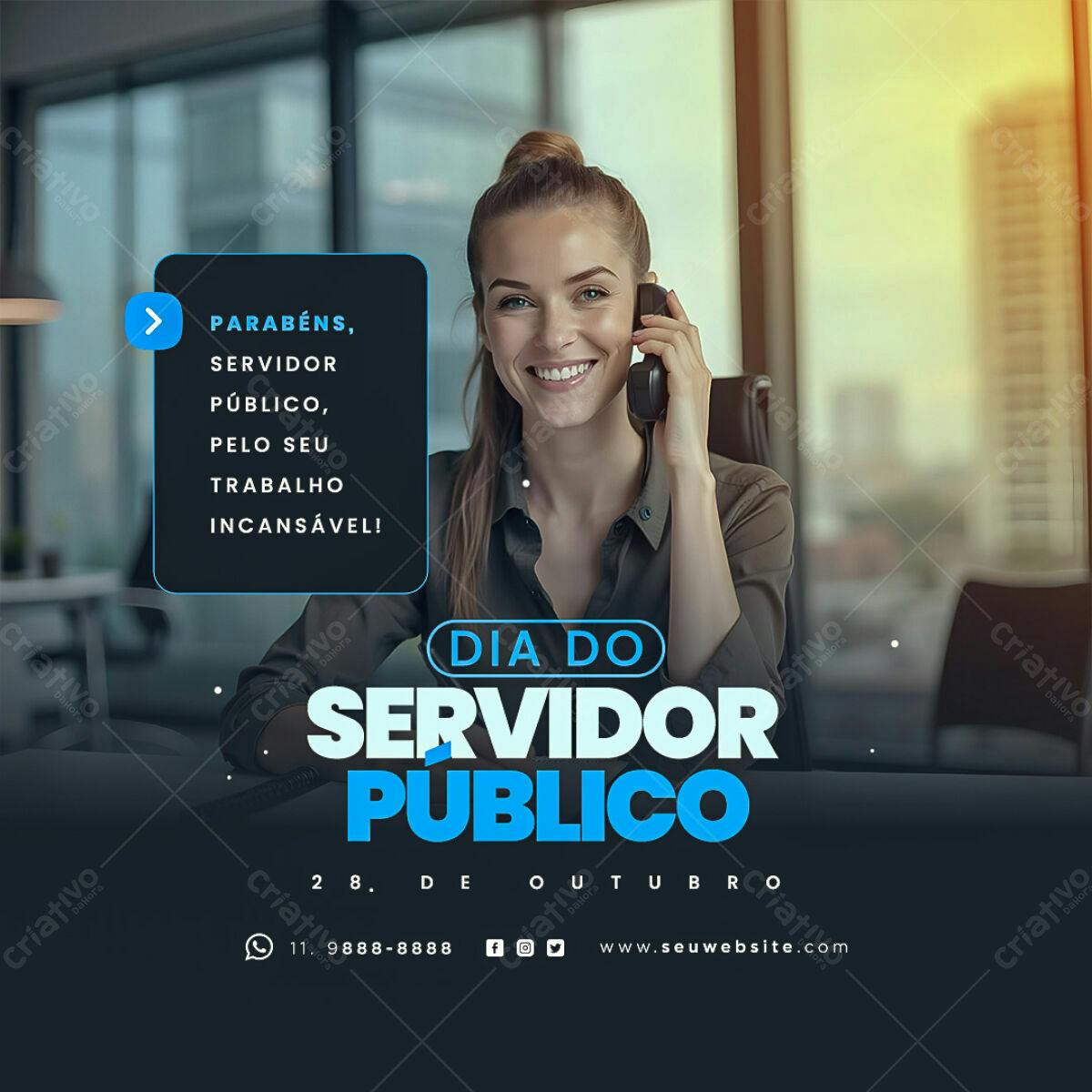 Flyer Dia do Servidor Público PSD Editável