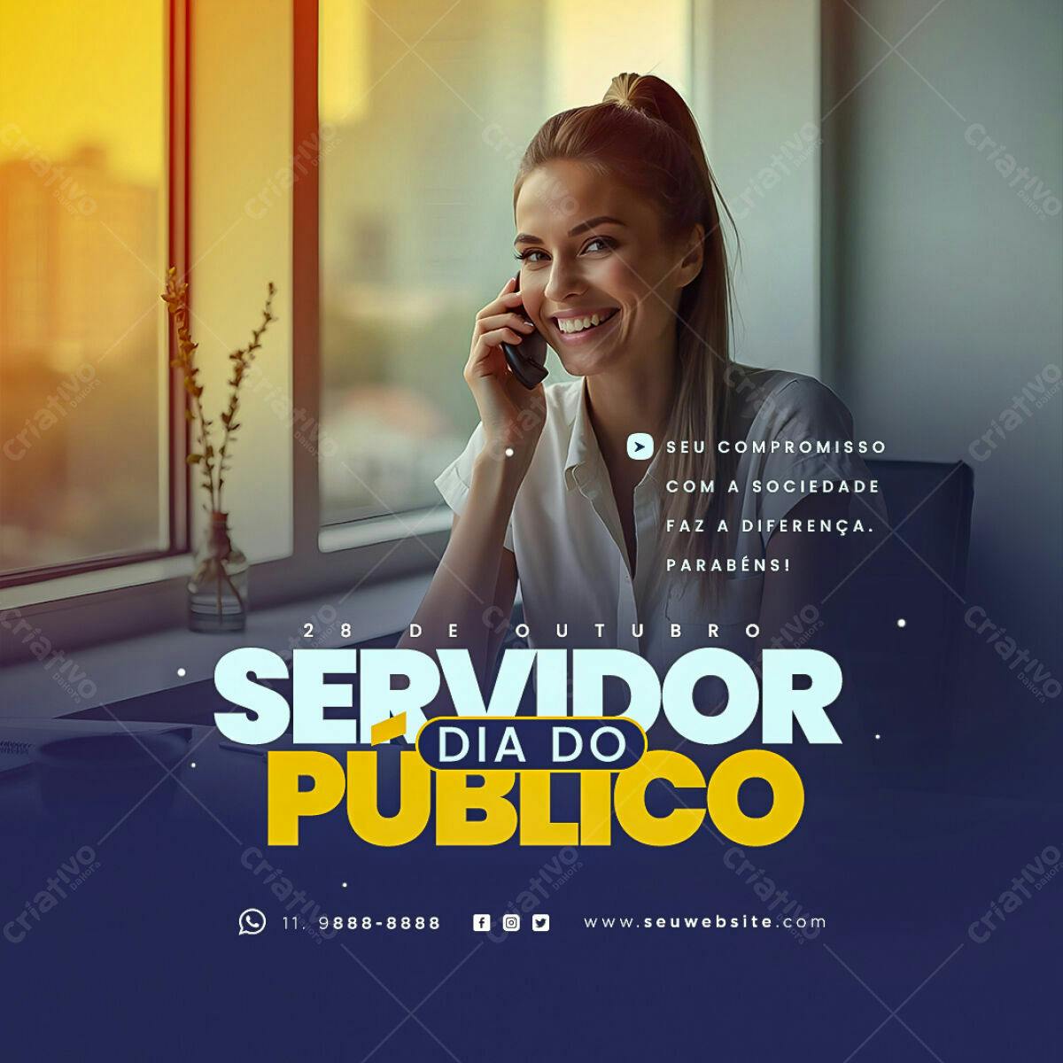 Flyer Dia do Servidor Público PSD Editável