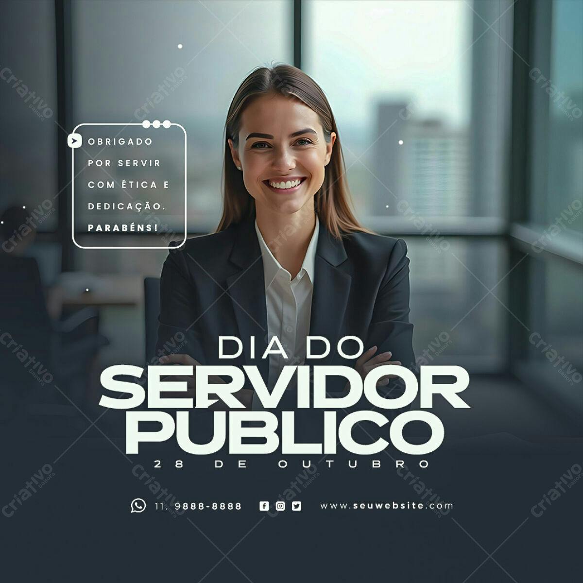 Postagem Dia do Servidor Público PSD Editável