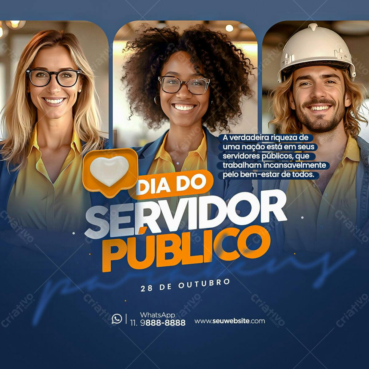 Flyer Dia do Servidor Público PSD Editável