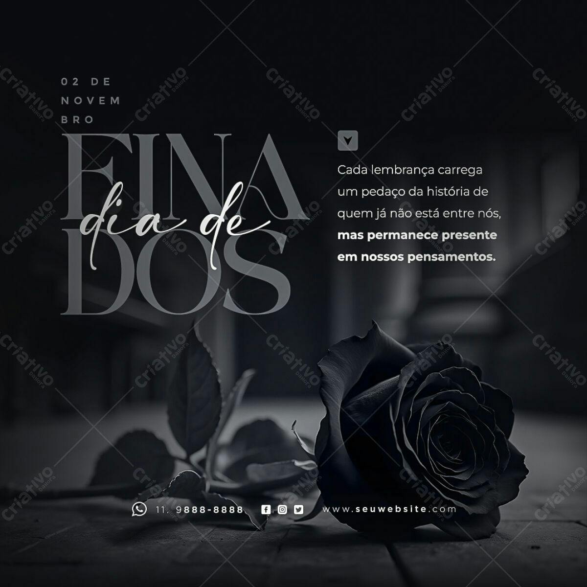 Postagem Dia de Finados PSD Editável