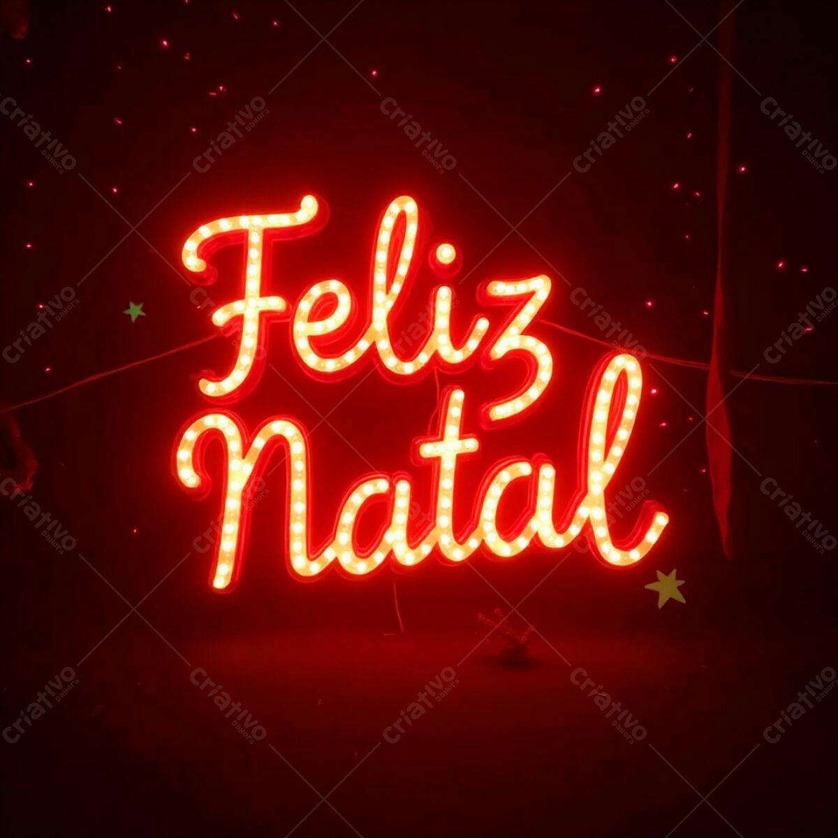 Luminária Feliz Natal PSD Editável
