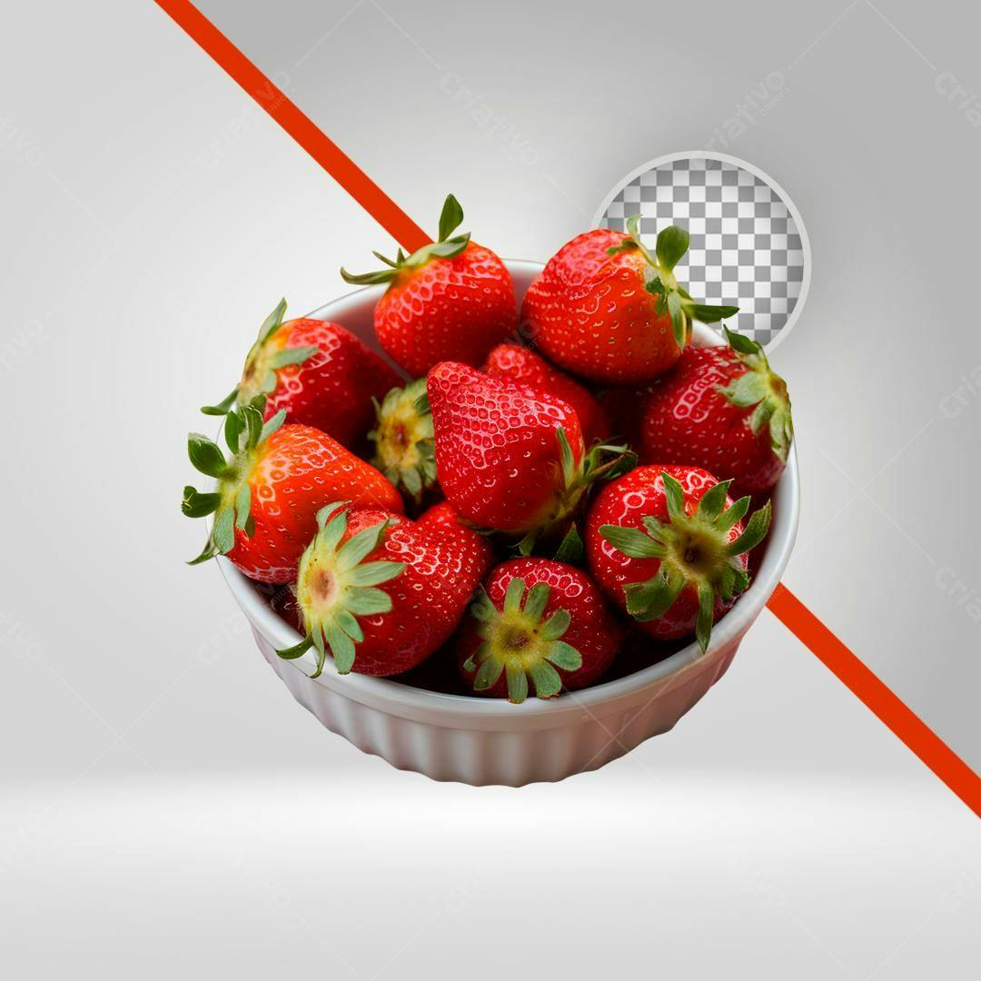 Imagem PNG Morangos Frescos com Fundo Transparente