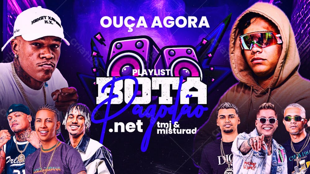 Flyer Thumb Capa Cd Banner Youtube Playlist Bota Pagodão Psd Editável