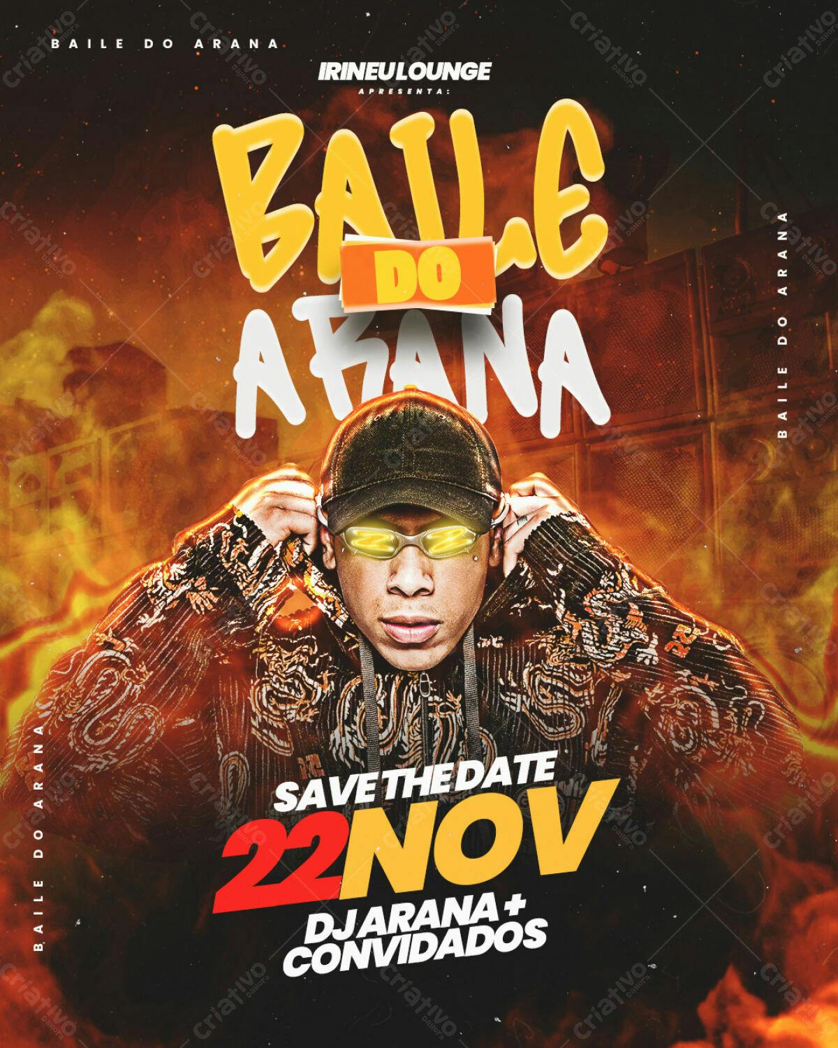 Flyer Baile do Arana PSD Editável
