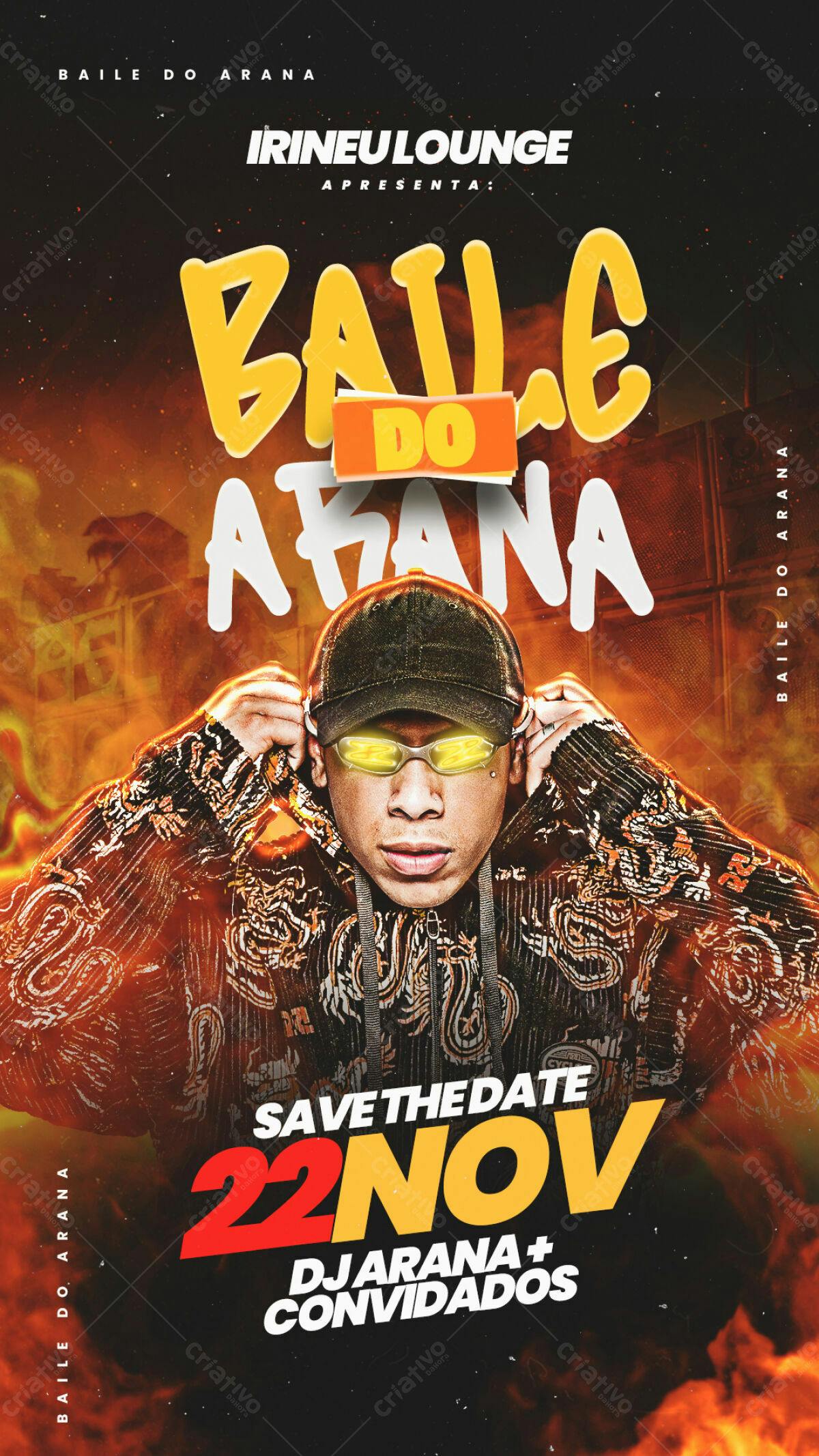 Flyer Baile do Arana PSD Editável