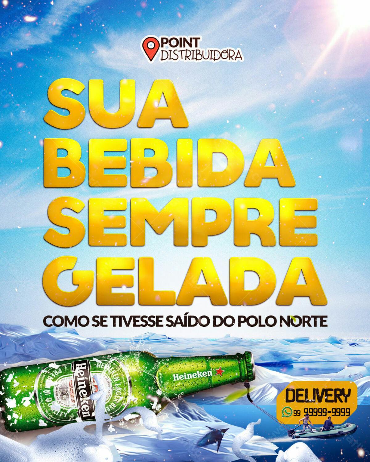 Flyer Bebidas Geladas PSD Editável