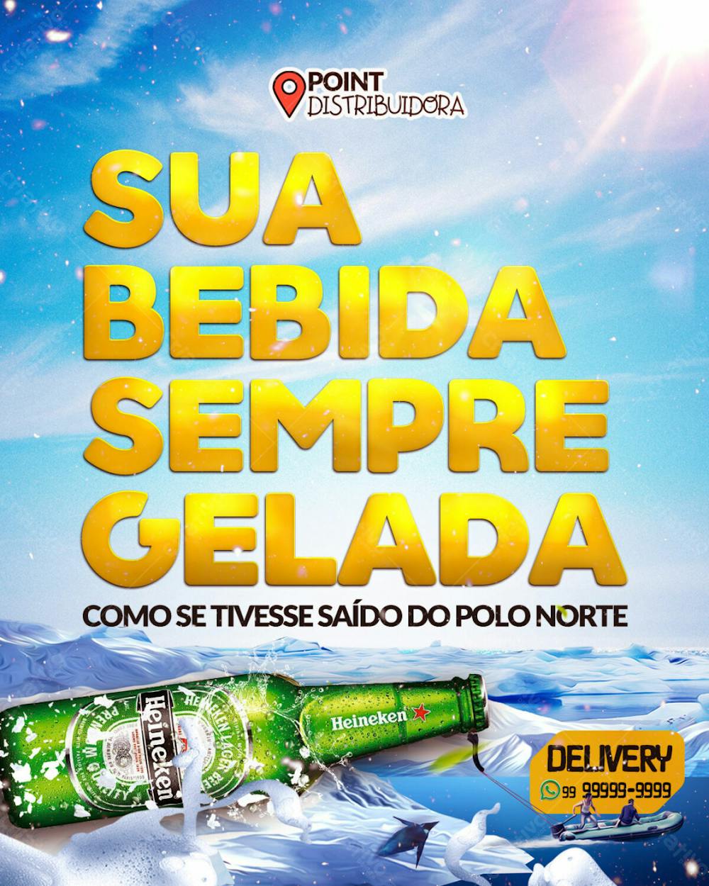 Beer Bar Distribuidora Cerveja Choperia Arte Flyer Psd  texto editável