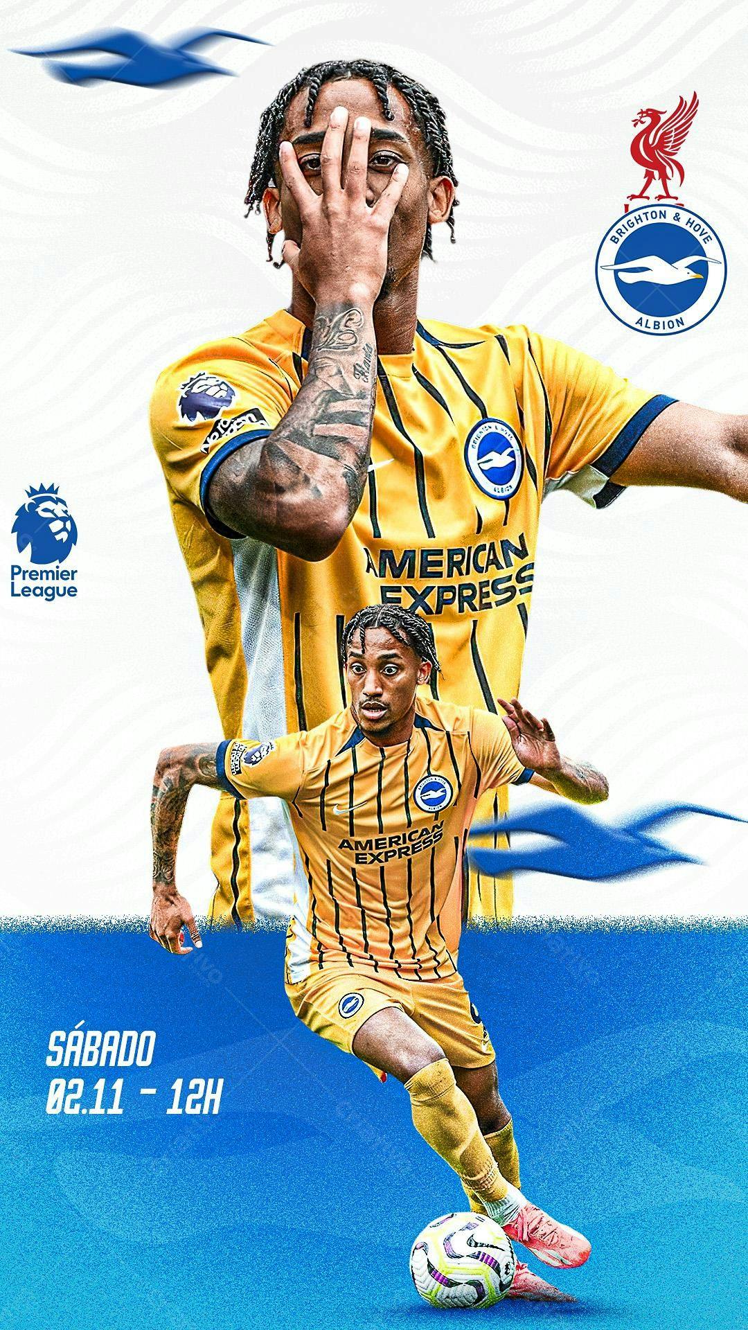 Flyer Jogo de Futebol Brighton x Liverpool PSD Editável