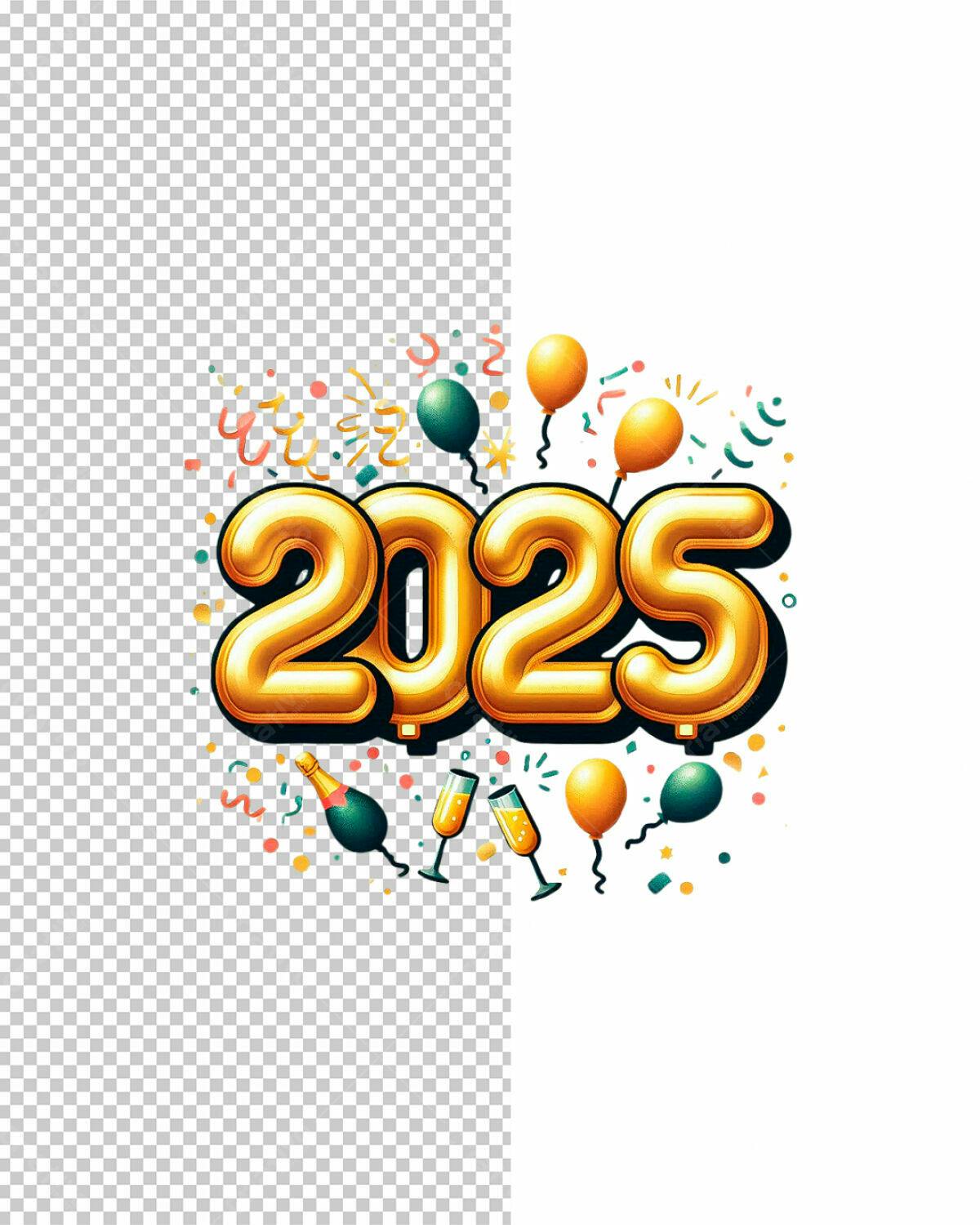 Arte para Ano Novo 2025 PSD Editável