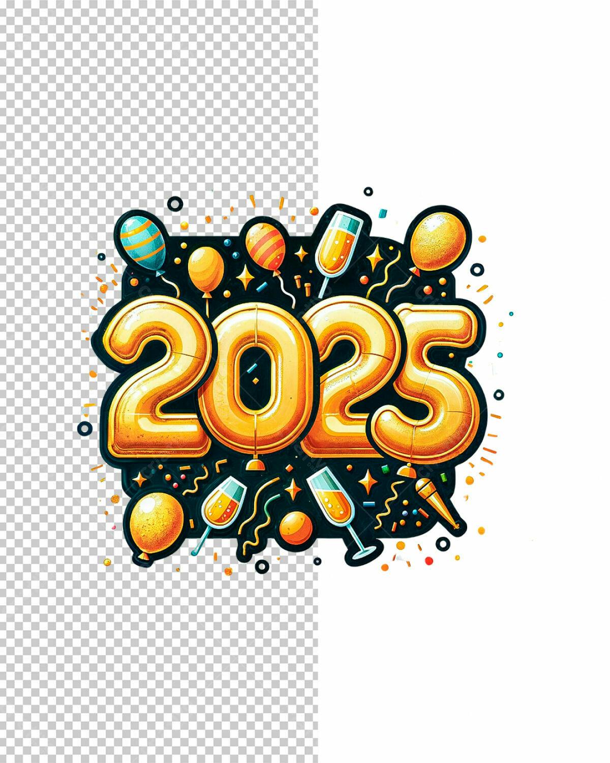 Arte para Réveillon 2025 PSD Editável