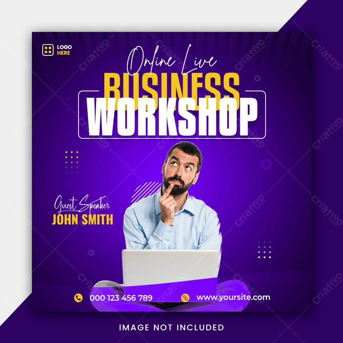 Flyer para Workshop de Negócios Online PSD Editável