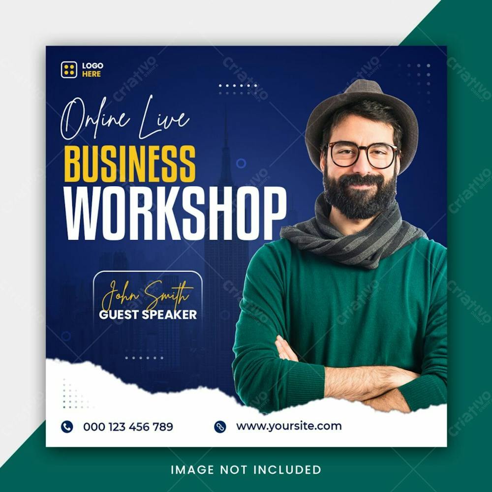 Online Live Business Workshop Social Media Instagram Post Banner