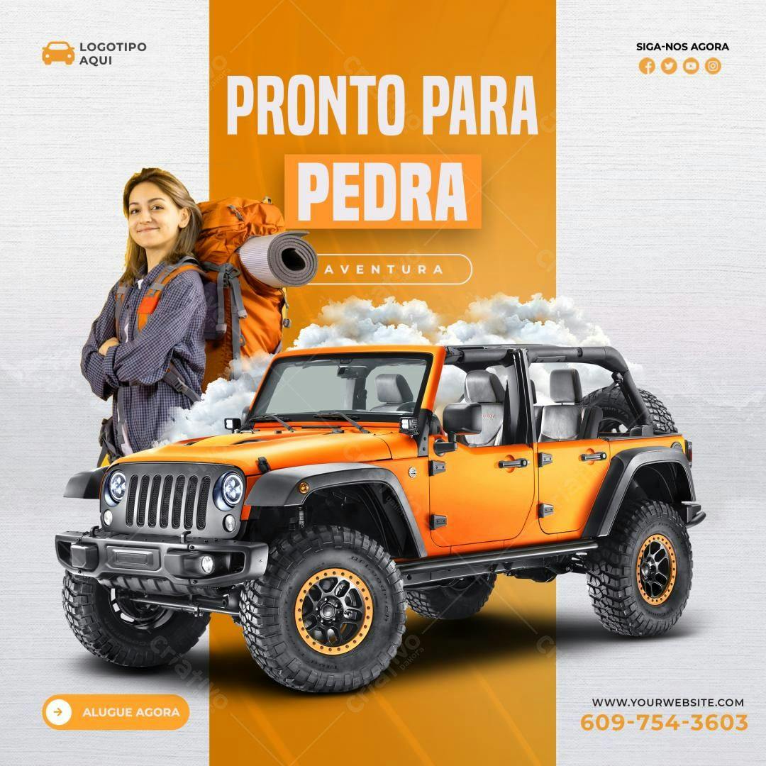 Banner Aluguel de Jeep PSD Editável