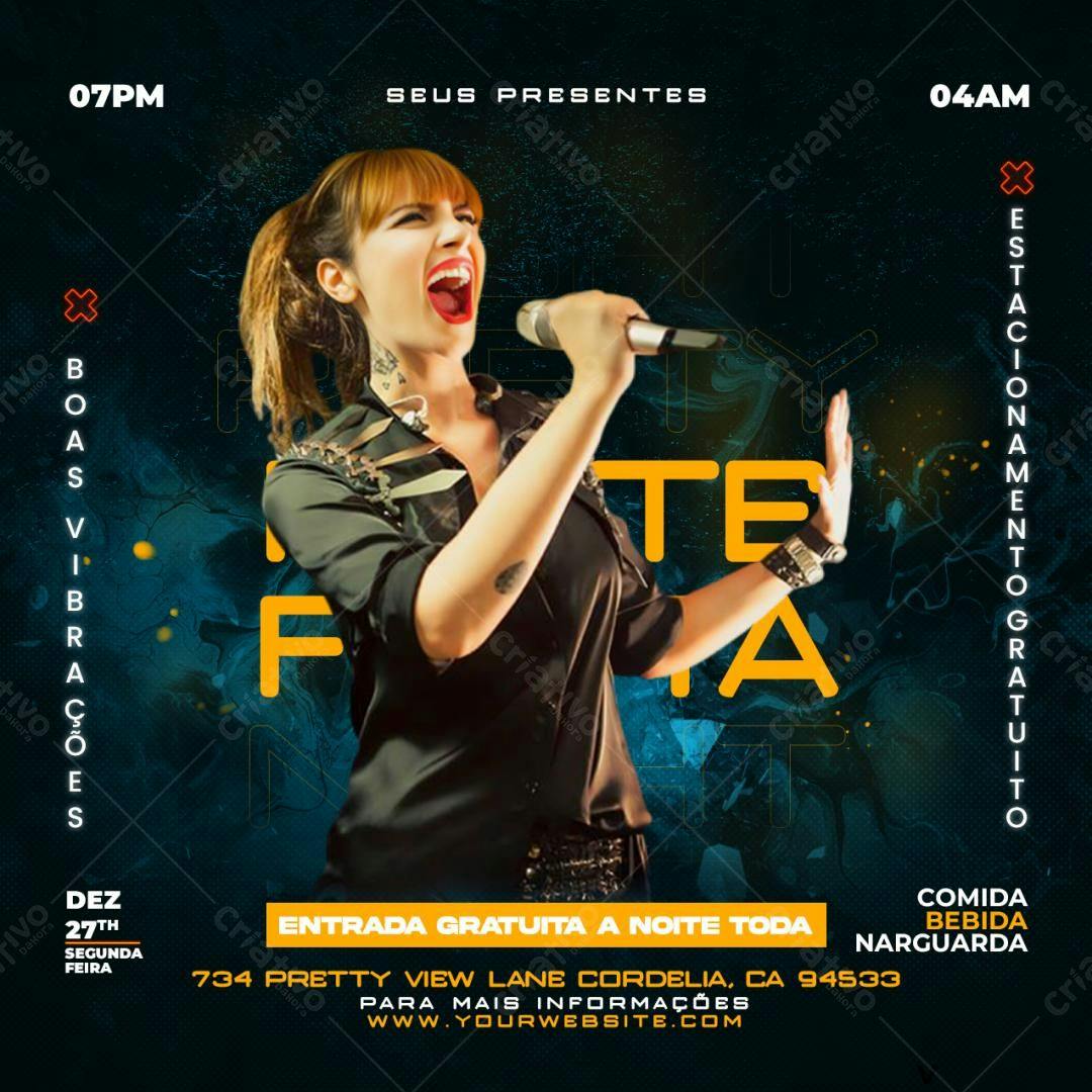 Flyer para Festa Musical PSD Editável