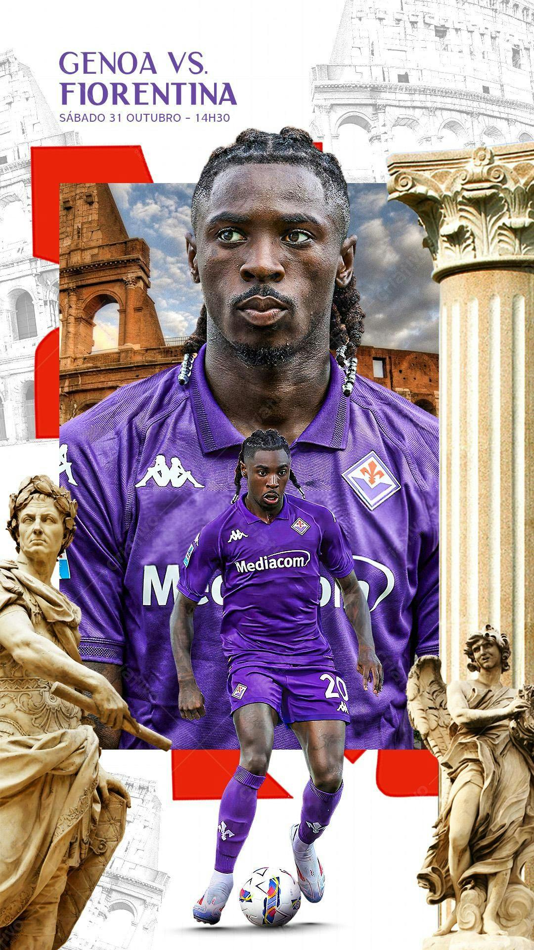 Flyer Genoa x Fiorentina PSD Editável