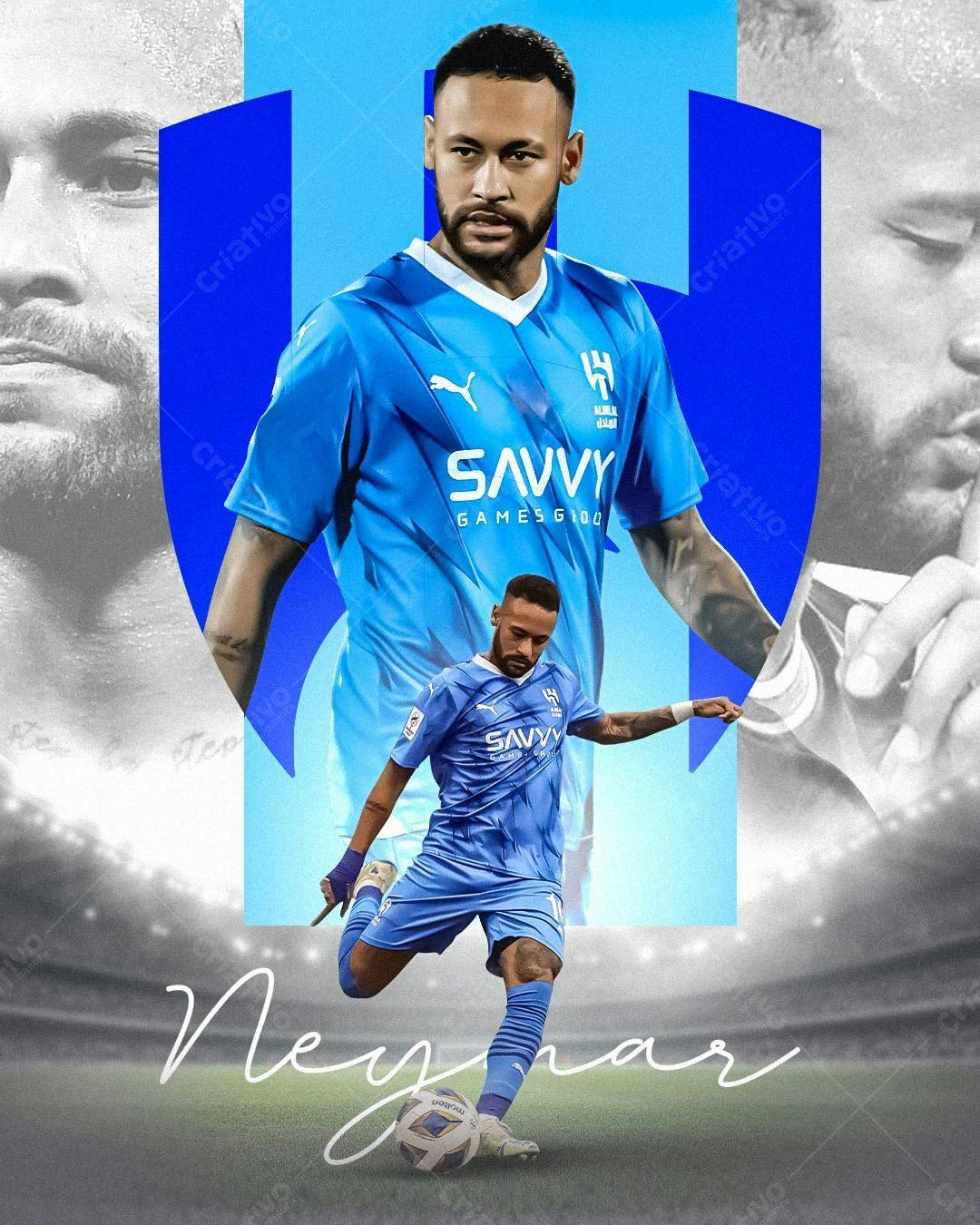 Arte com Neymar PSD Editável