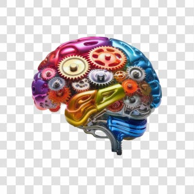 3D Render Cérebro Neurociência Elemento Ícone Psd Png